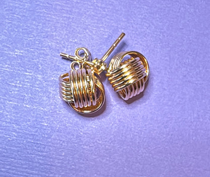 14K solid gold knot earrings
