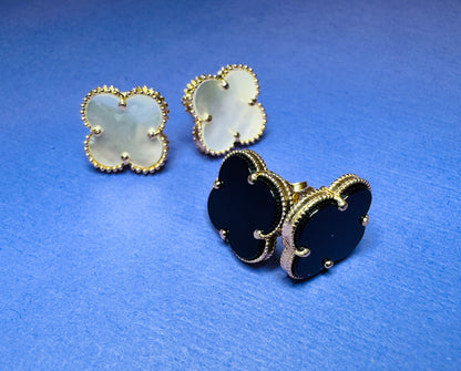 14K clover earrings