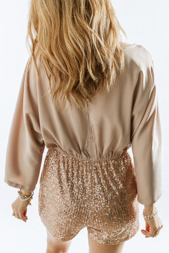 Gold sequin romper