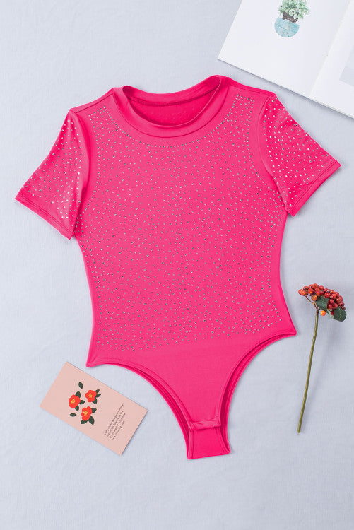 WS. Pink and Rhinstones bodysuit