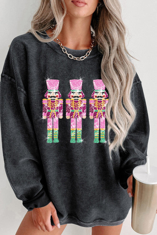 Mineral washed and sequin nutcrackers sweater. GCollection