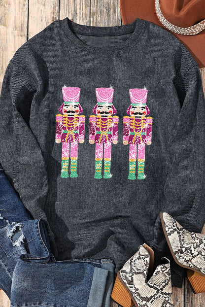 Mineral washed and sequin nutcrackers sweater. GCollection