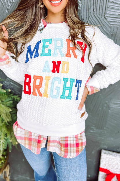 White “Merry and Bright” sweatshirt. GCollection