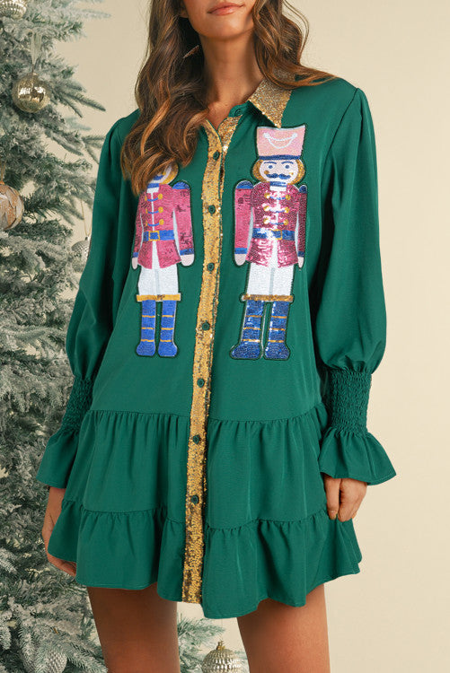 Green and sequins Nutcracker dress. GCollection