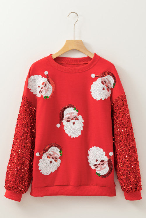 Red and sequins Christmas sweatshirt. GCollection