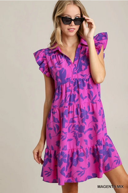 Magenta Mix floral dress. UMGEE