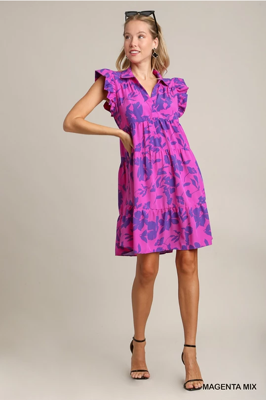 Magenta Mix floral dress. UMGEE