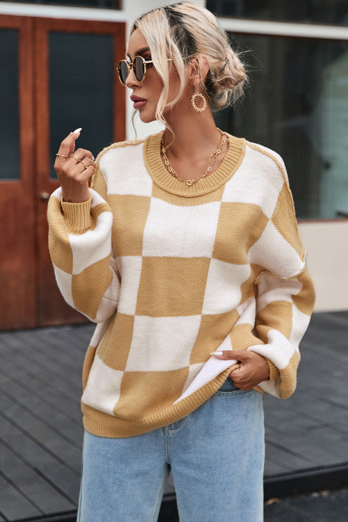 Checkered oversized sweater. GCollection