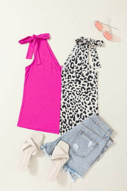 WS. Rose and Leopard tank top