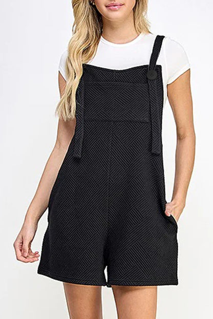 WS. Black adjustable straps textured romper