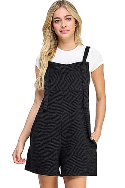 WS. Black adjustable straps textured romper