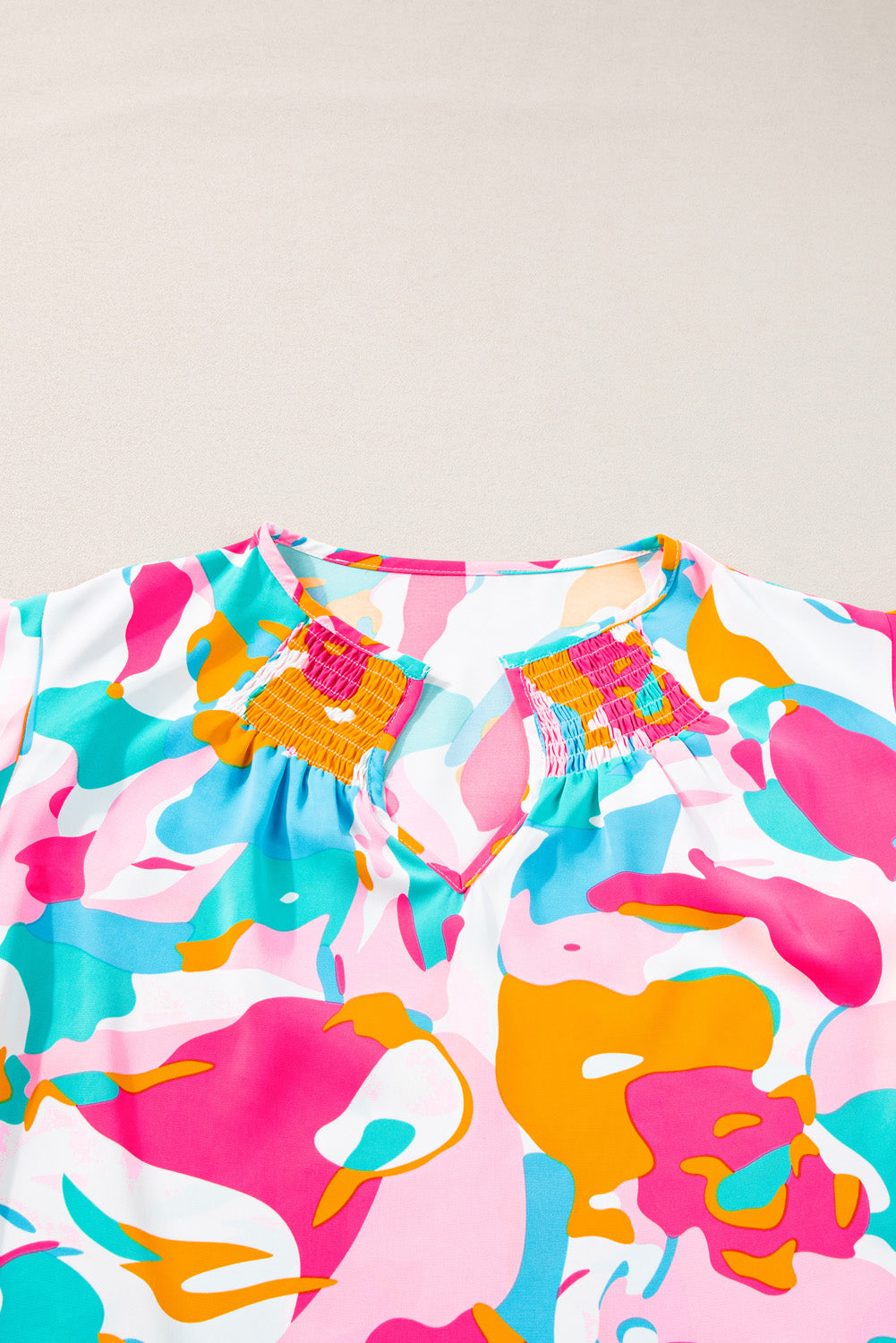 Multicolour Abstract Print Ruffled Blouse. PSCollection