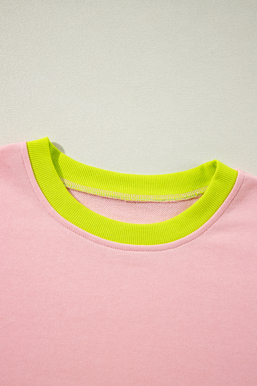 Light Pink Colorblock Patchwork Sweatshirt. PSCollection