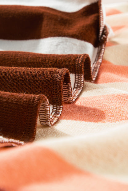 Brown Stripe Pullover Sweatshirt. GCollection