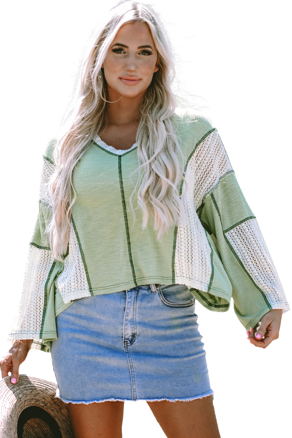 Green Exposed Seam Loose Top. GCollection