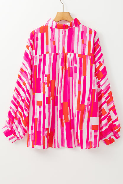 Pink Abstract Print  Casual Shirt. GCollection