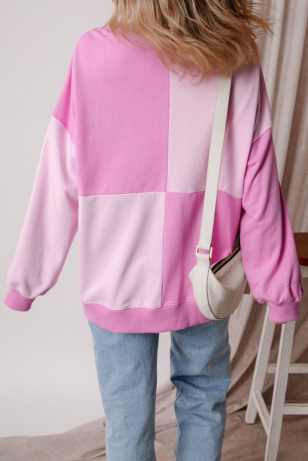 Pink Colorblock Oversize Sweatshirt. GCollection