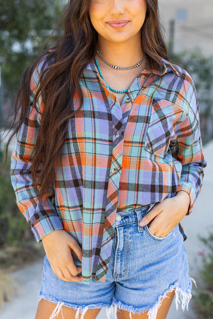 Orange Plaid  Vintage Shirt. GCollection