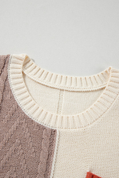 Gold Colorblock Patched Sweater. GCollection