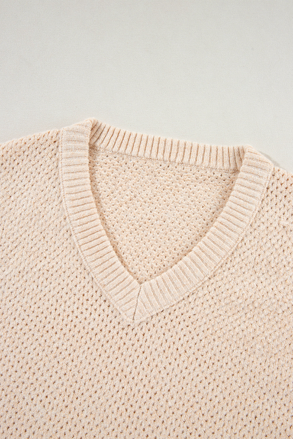 Parchment V Neck Drop Shoulder Sweater. GCollection