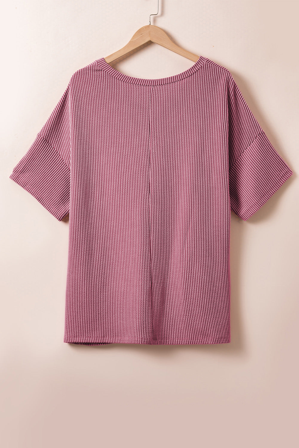 Rose Pink Textured V-Neck Shirt. PSCollection