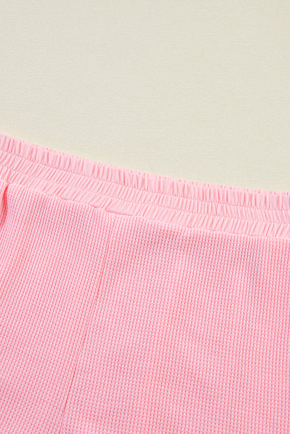 Pink Ribbed Exposed Seam Tee and Shorts Set. PSCollection