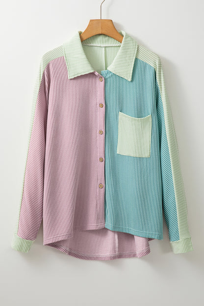 Color block buttoned oversized shacked. GCollection