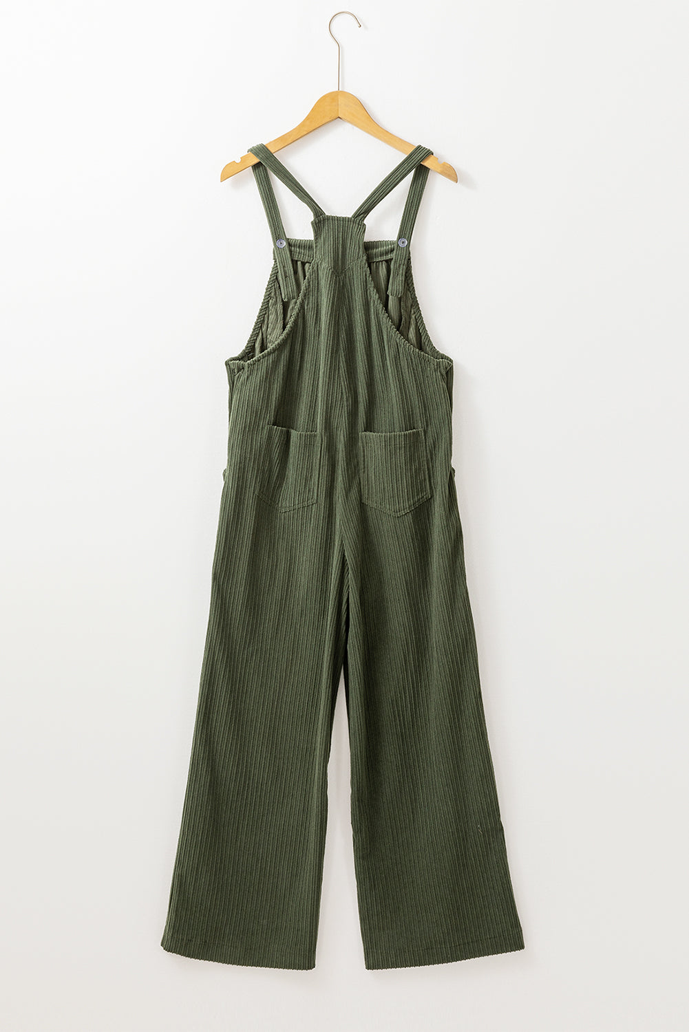 Jungle Green Solid Pocketed Loose Fit Corduroy Overall. GCollection