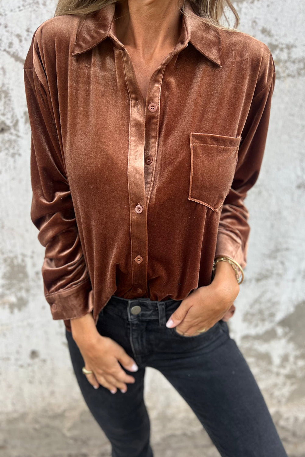 Chestnut Chest Velvet Shirt