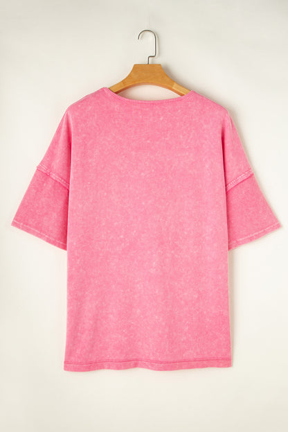 Strawberry Pink Mineral Wash Tee. PSCollection