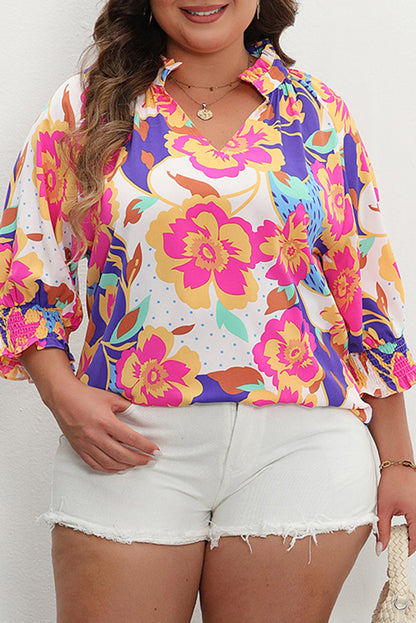 Rose Floral Print Blouse. PSCollection