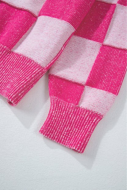 Pink Checkered Cardigan. GCollection