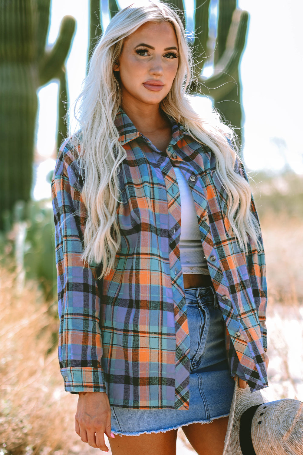 Orange Plaid  Vintage Shirt. GCollection