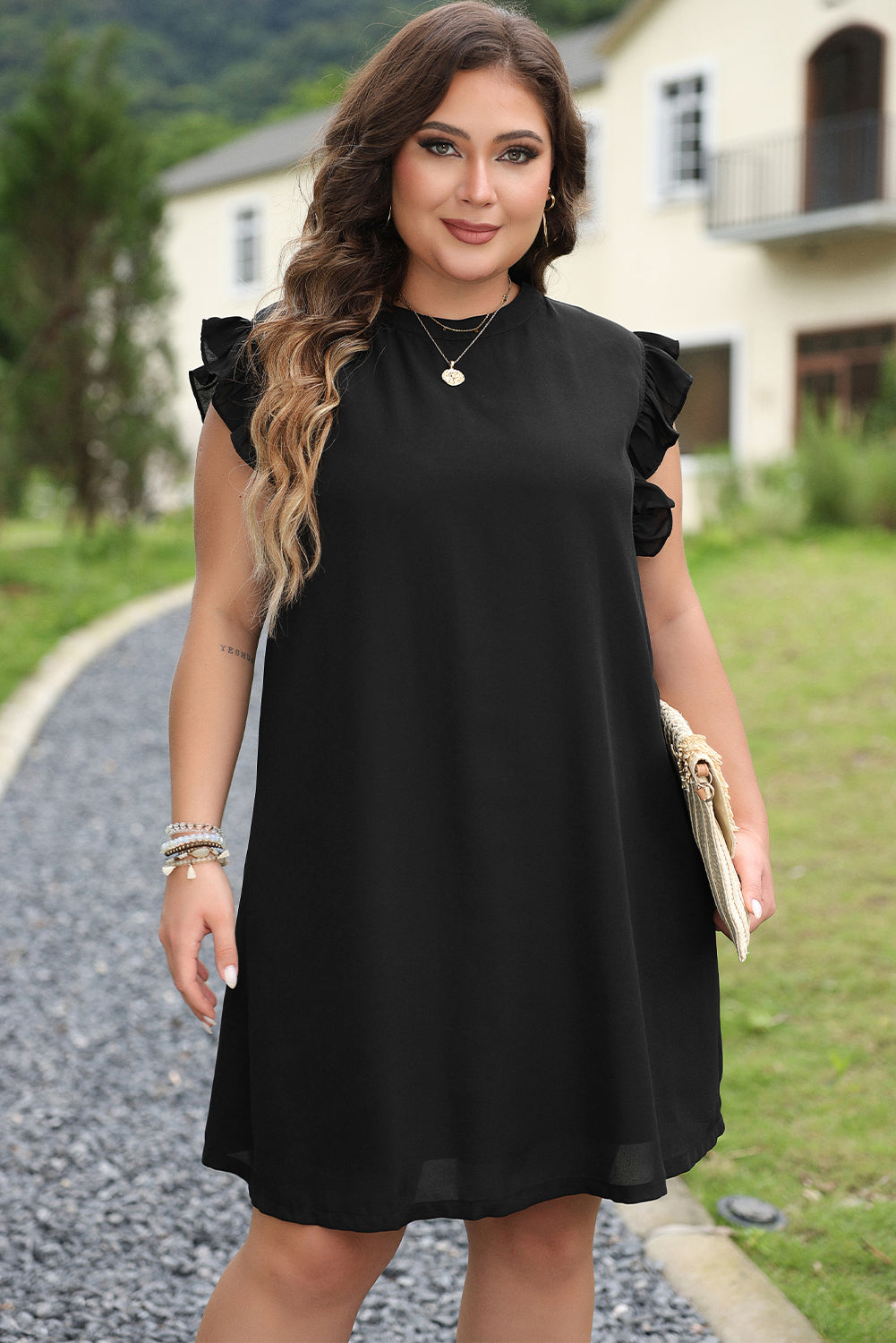 Black Ruffled Dress. PSCollection