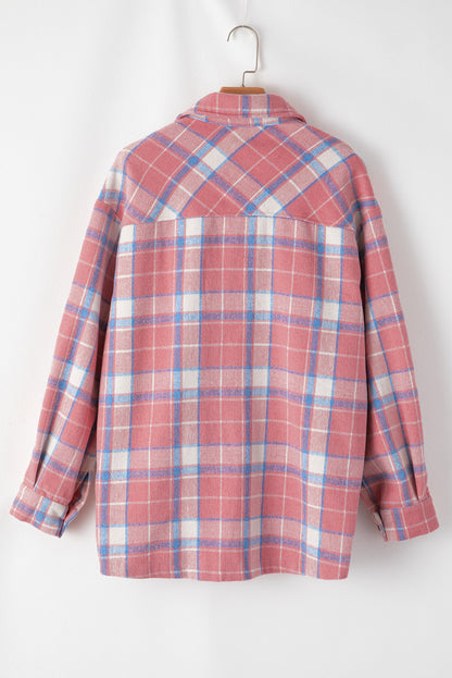 Pink Plaid Button Up Shacket. GCollection