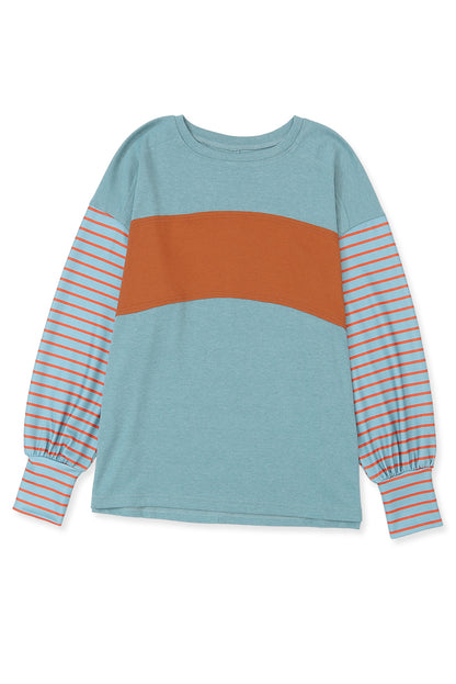 Green Colorblock Striped Top. GCollection