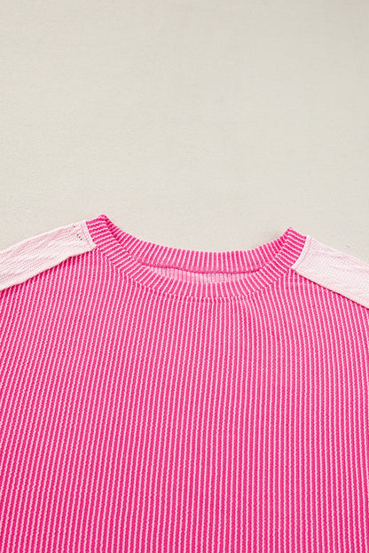 Knit Colorblock Exposed Seam Sweatshirt. GCollection