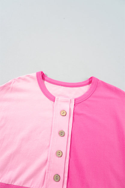 Two Tone Half Buttons Collared T Shirt. GCollection