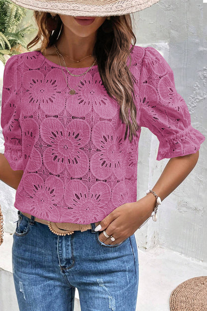 Pink Flounce Sleeve Top. GCollection