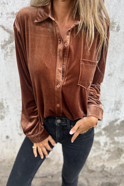 Chestnut Chest Velvet Shirt