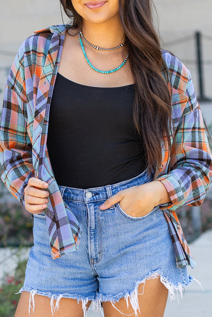 Orange Plaid  Vintage Shirt. GCollection