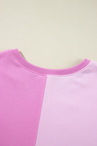 Pink Colorblock Oversize Sweatshirt. GCollection