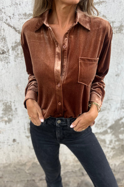 Chestnut Chest Velvet Shirt