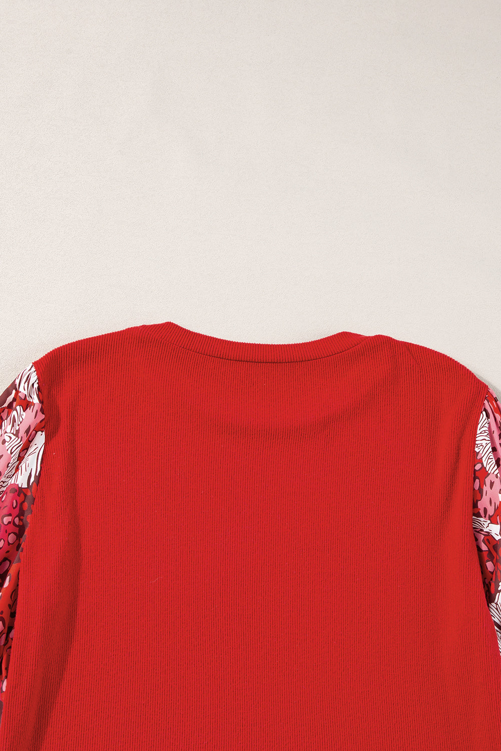 Red Contrast Mixed Animal Print Lantern Top. GCollection