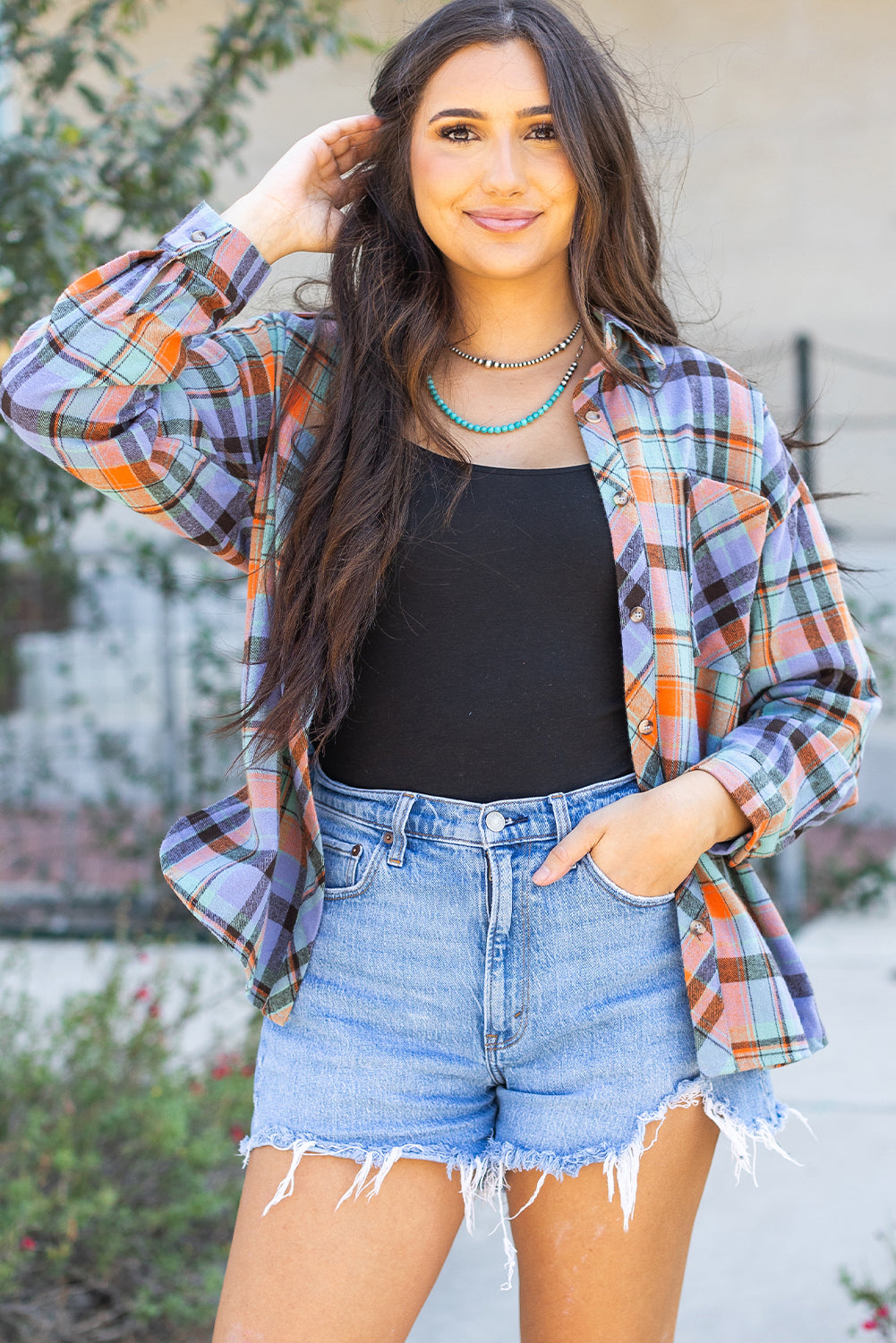 Orange Plaid  Vintage Shirt. GCollection