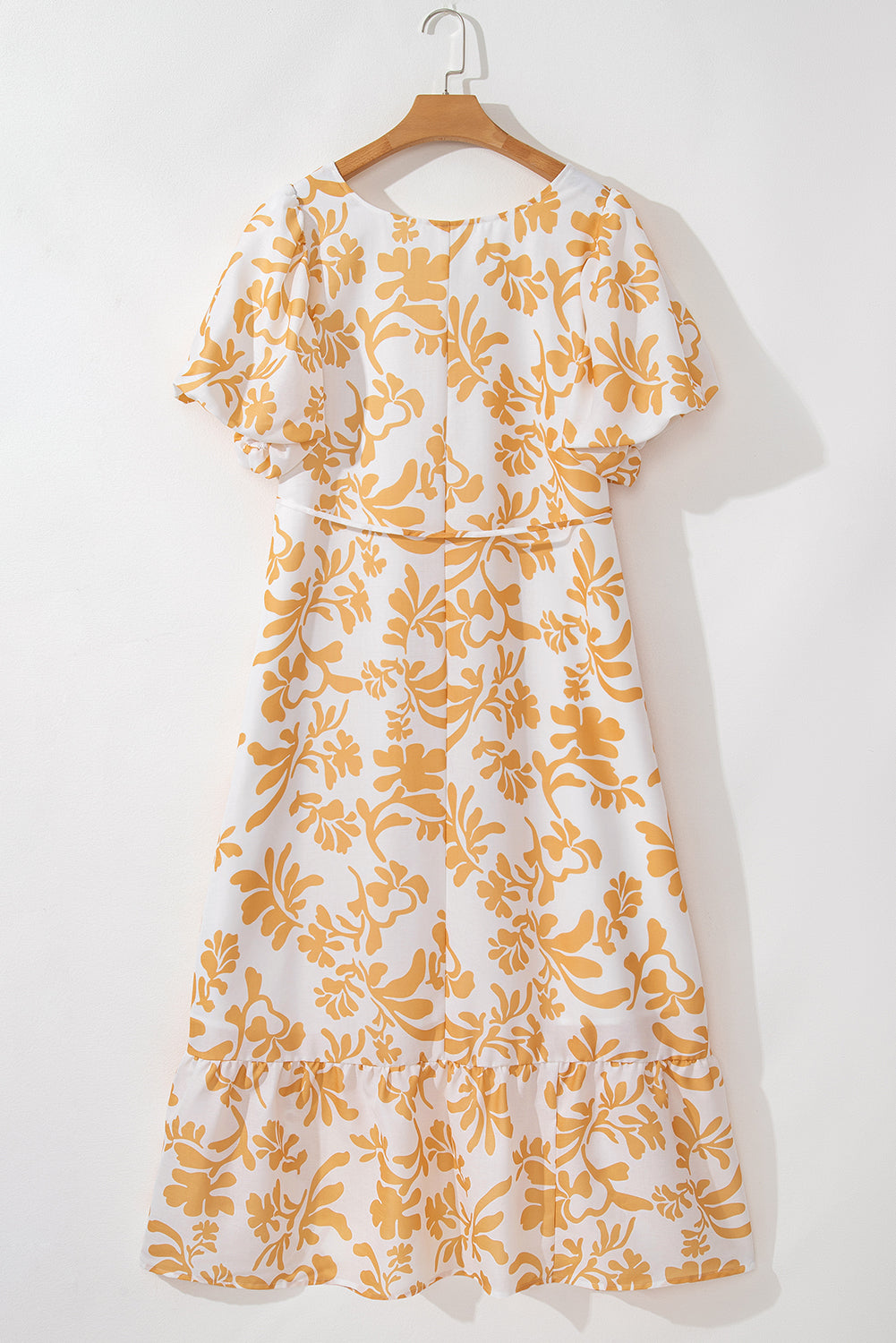 Apricot Floral Print Maxi Dress. PSCollectio