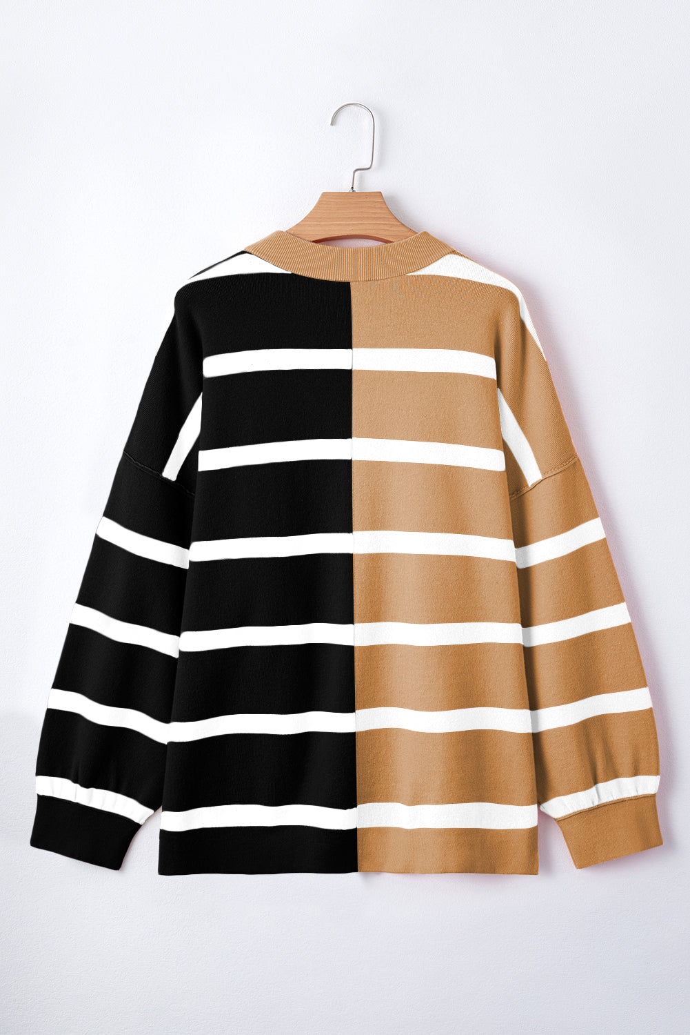 Beige Colorblock Oversized Sweater. GCollection