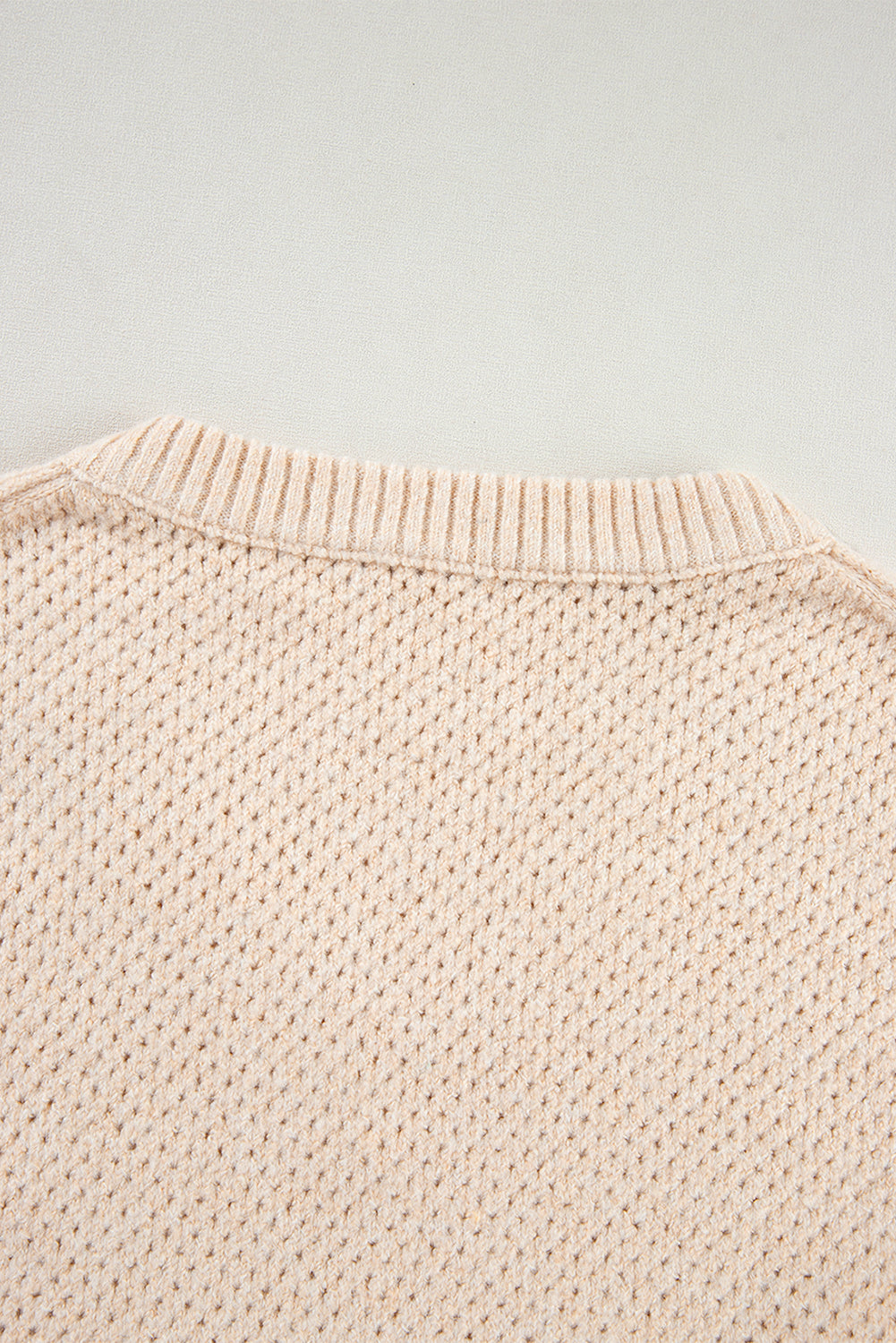 Parchment V Neck Drop Shoulder Sweater. GCollection