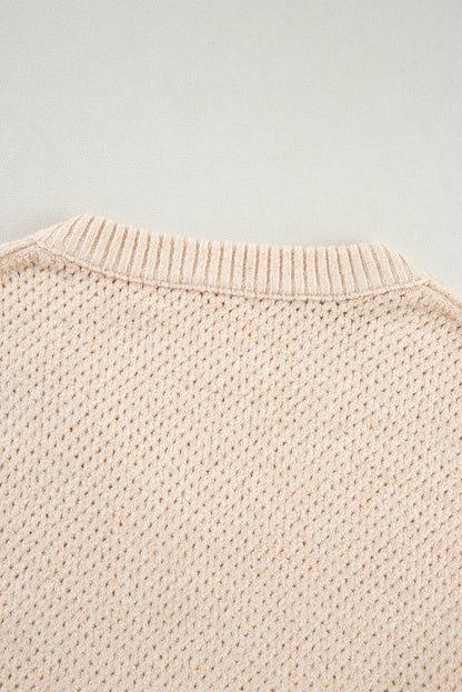 Parchment V Neck Drop Shoulder Sweater. GCollection