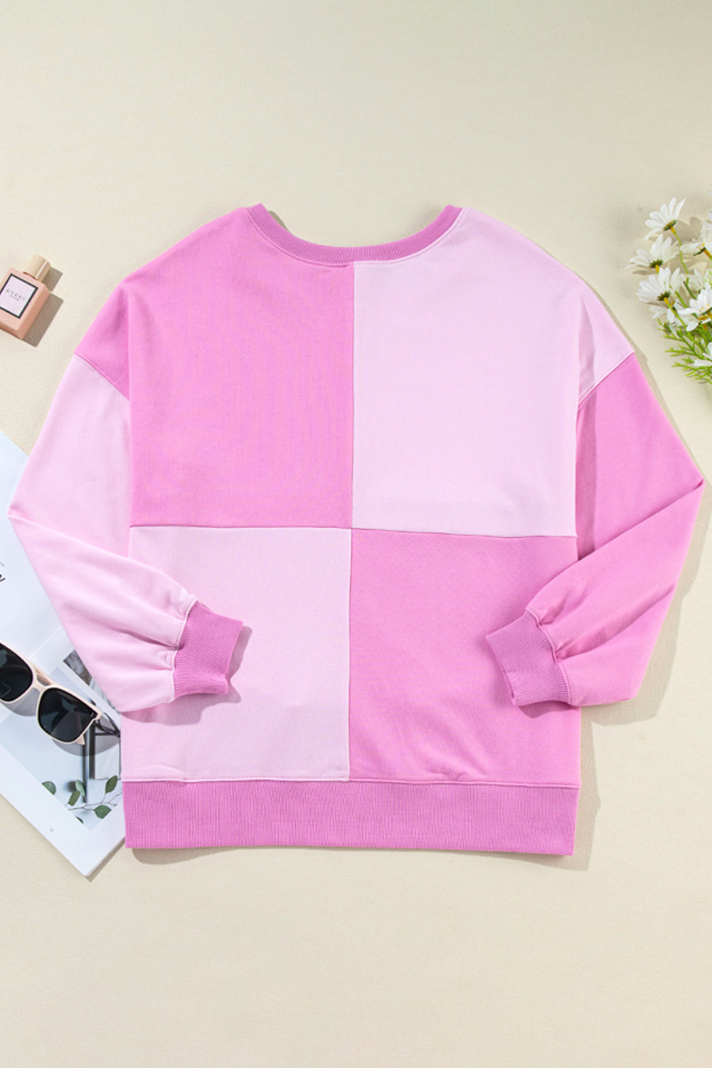 Pink Colorblock Oversize Sweatshirt. GCollection